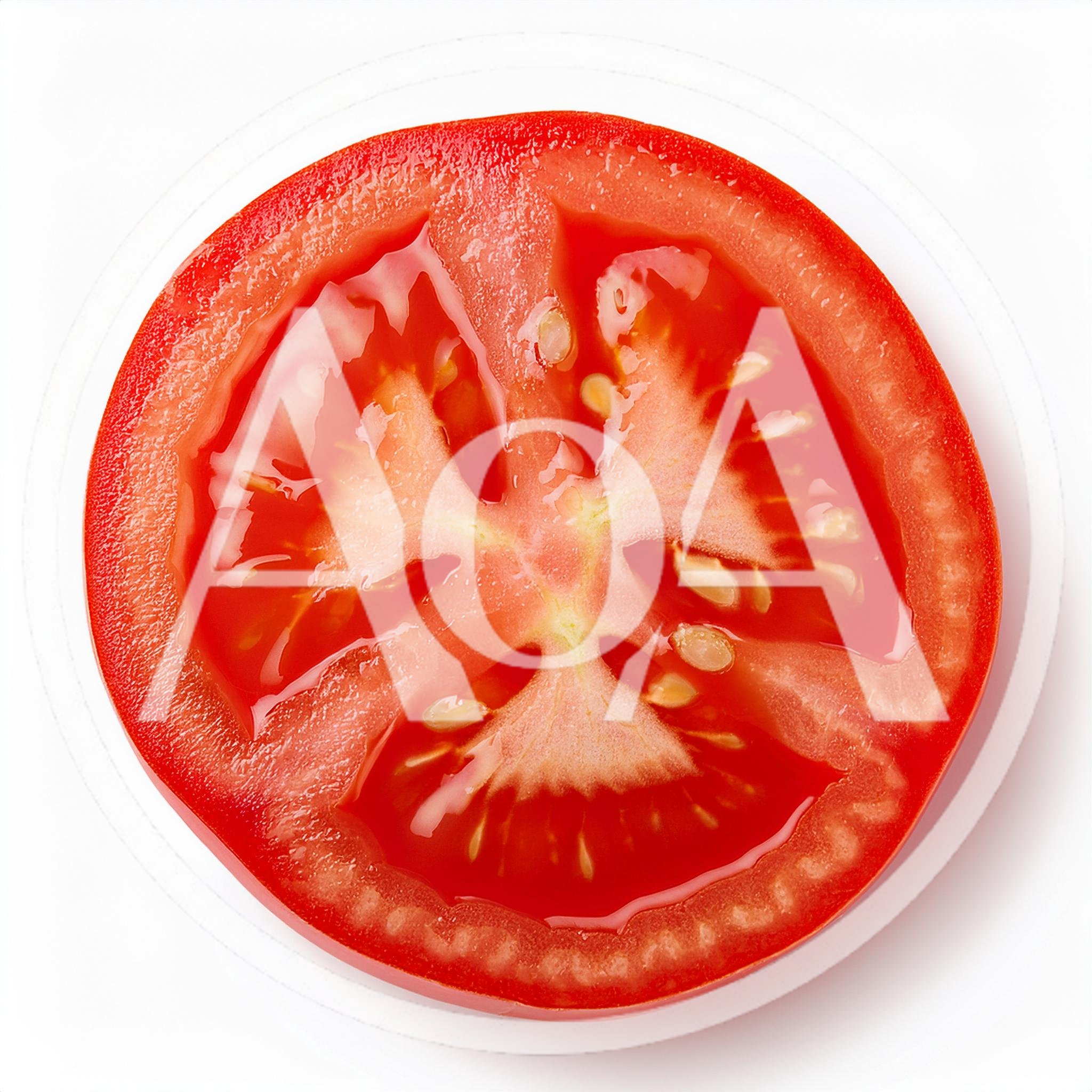 Fresh Red Tomato Slice Isolated On White Background