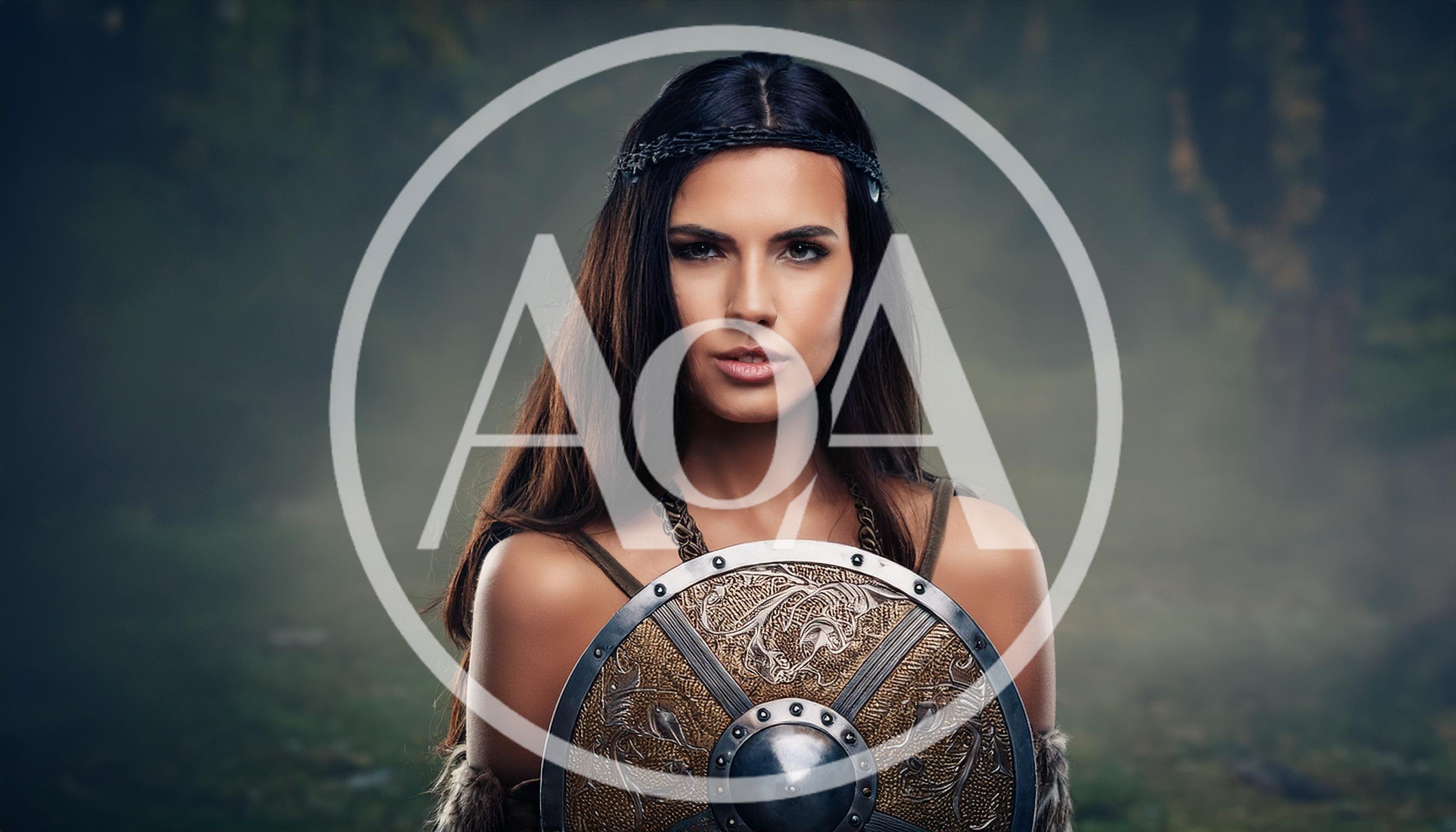 Portrait Of A Beautiful Female Viking Warrior
