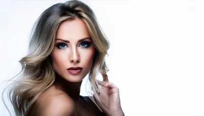 Portrait Of A Beautiful Blonde Woman With Glamorous Makeup