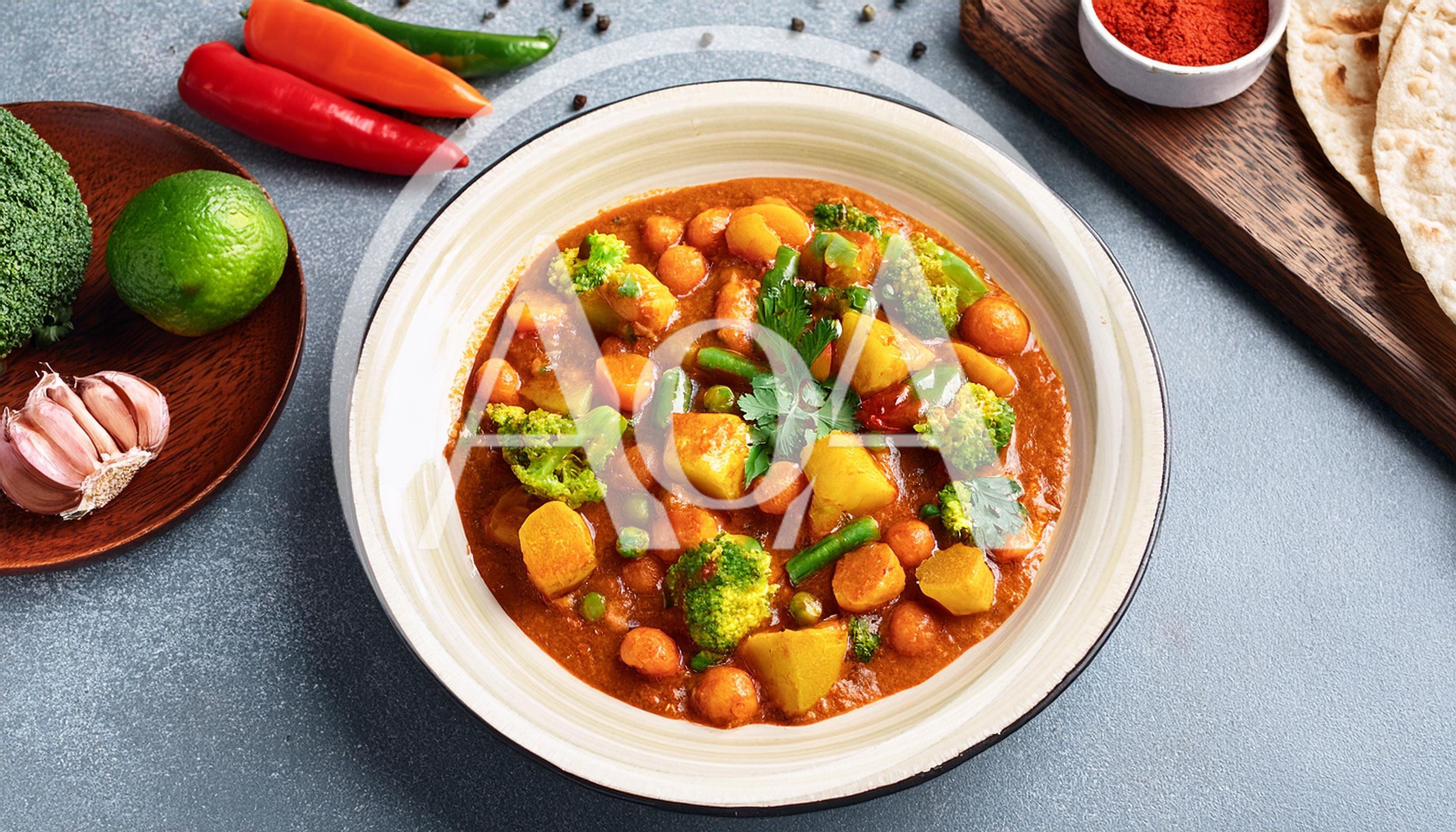 Vegetable Curry Dish Served in a Bowl