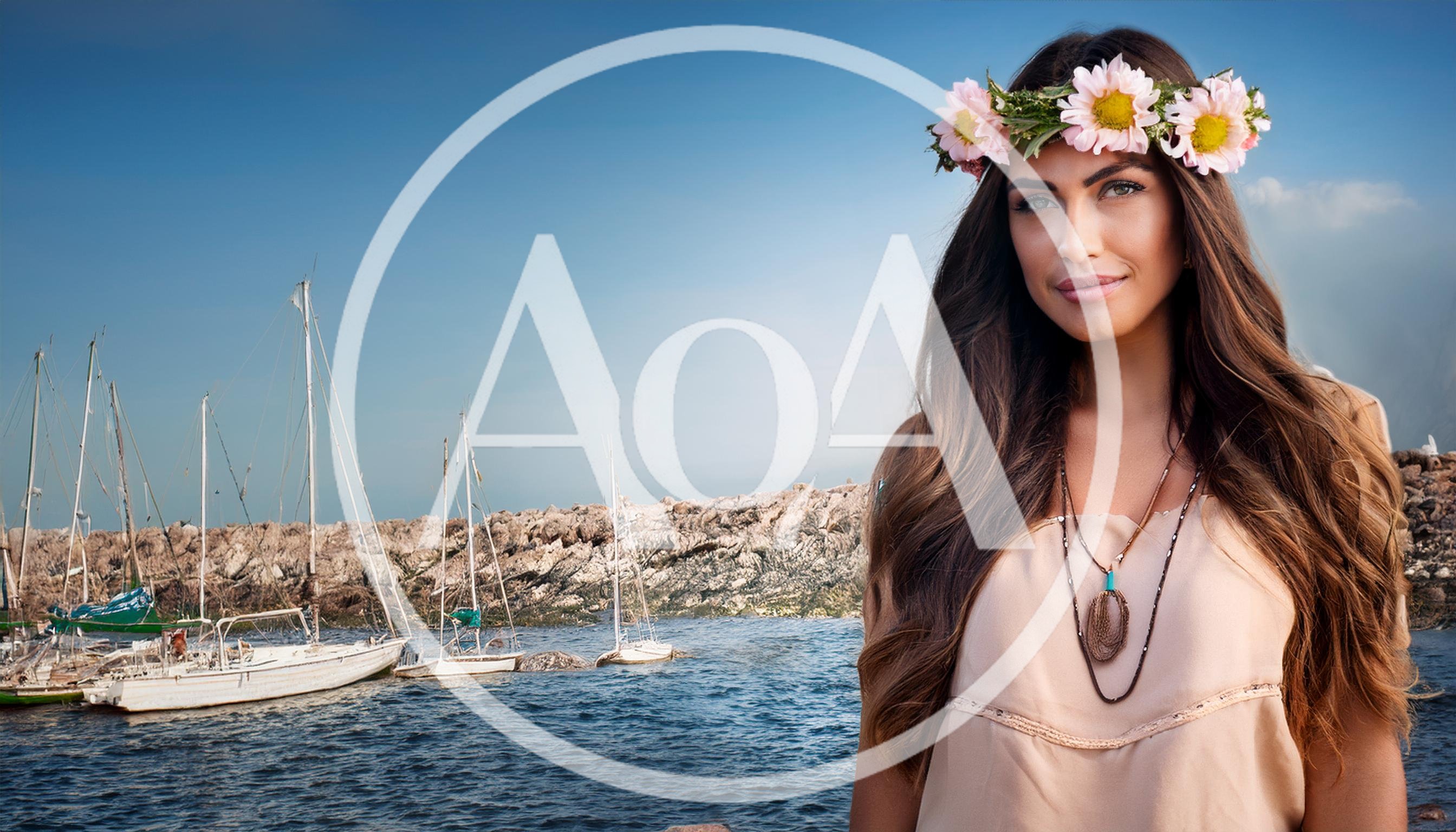 Young Woman Wearing Flower Crown Near Harbor