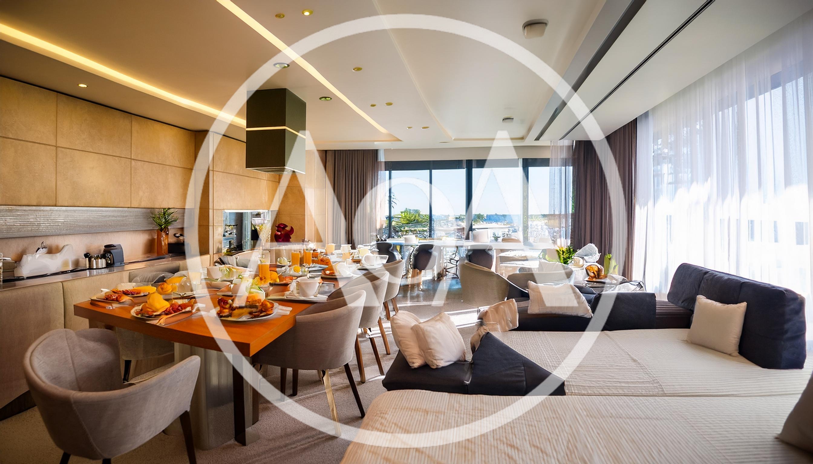 Luxury Hotel Suite Dining Area With Ocean View