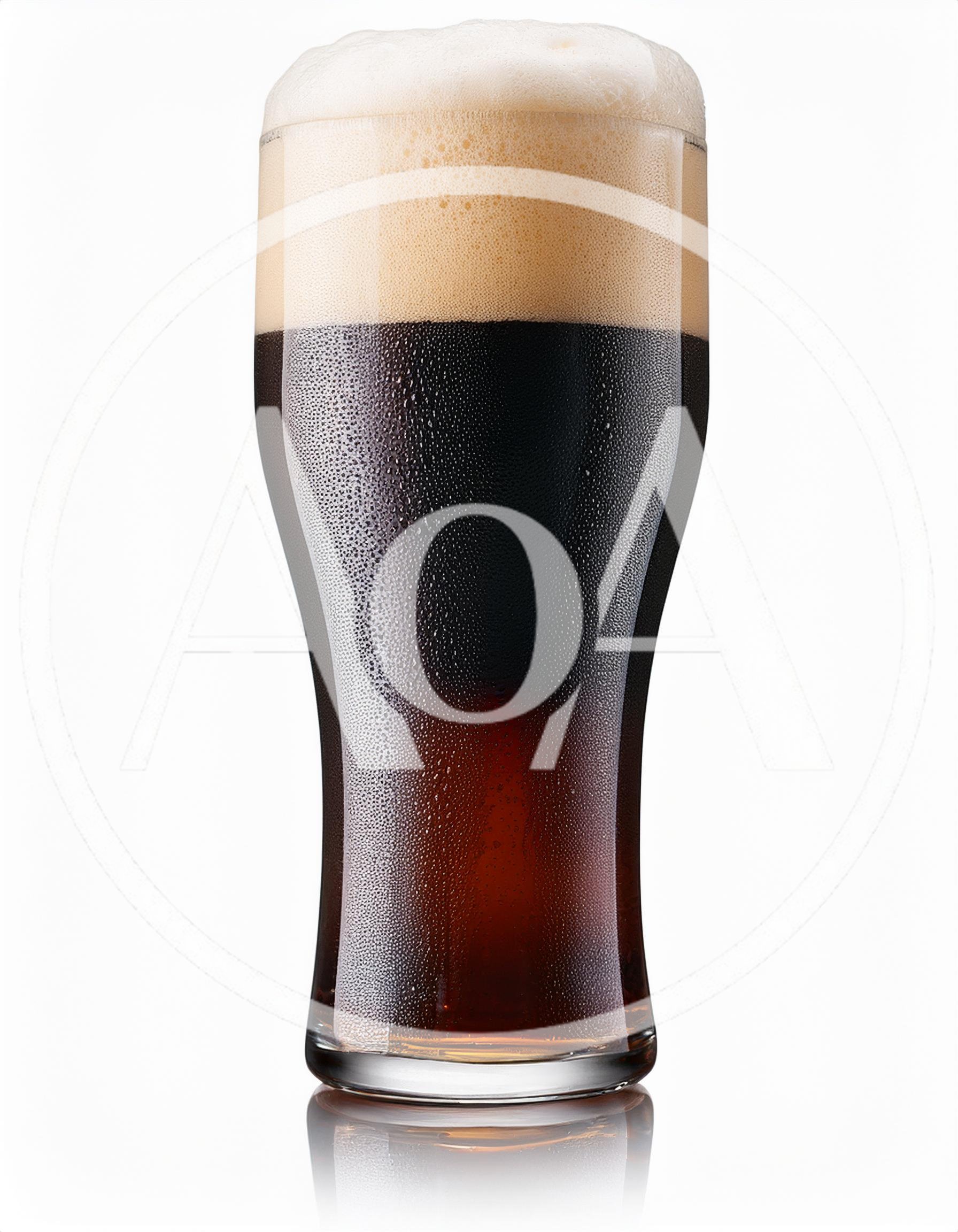 Cold Glass Of Dark Stout Beer With Foam