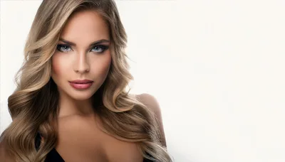 Portrait Of A Beautiful Blonde Woman With Wavy Hair