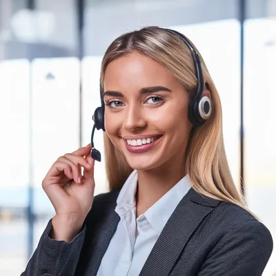 Professional Customer Service Representative Wearing A Headset