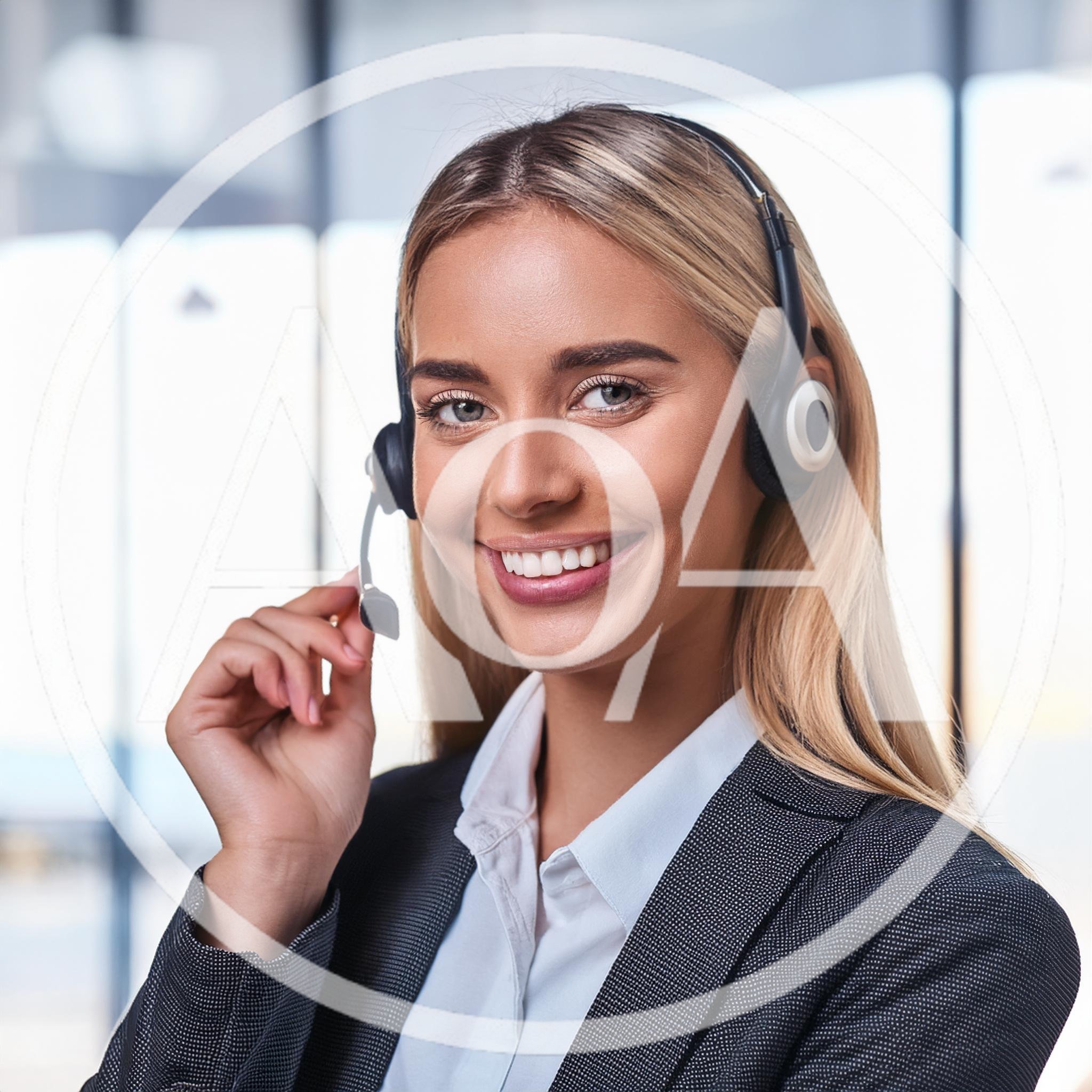 Professional Customer Service Representative Wearing A Headset