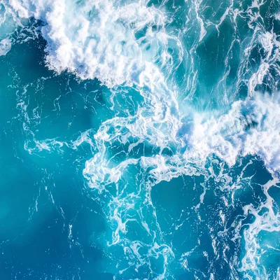 Aerial View Of Crashing Ocean Waves