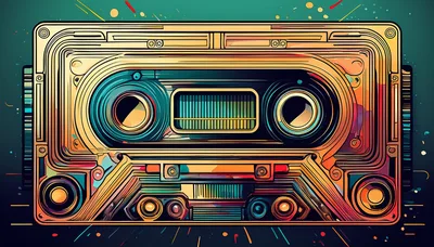 Stylized Retro Cassette Tape Illustration