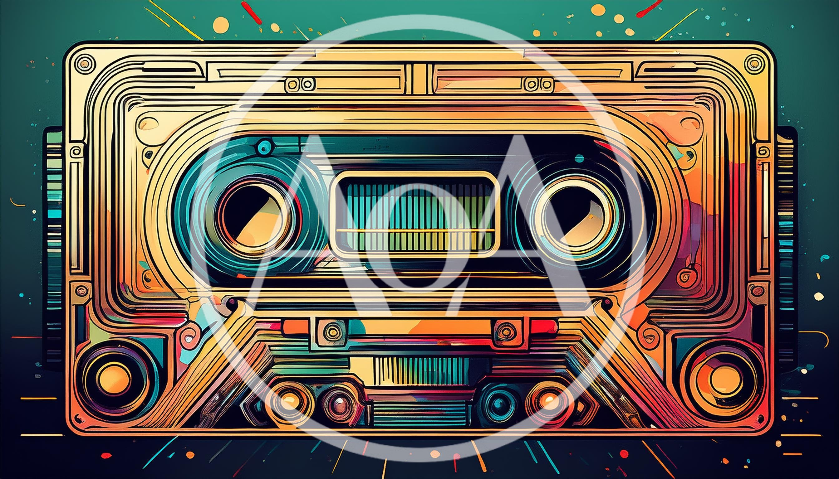 Stylized Retro Cassette Tape Illustration