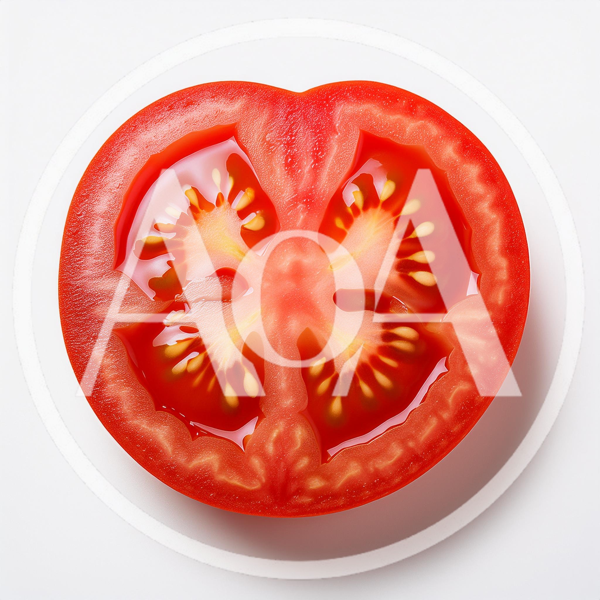 Cross Section Of A Fresh Red Tomato