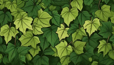 Lush Green Ivy Leaves Pattern Background