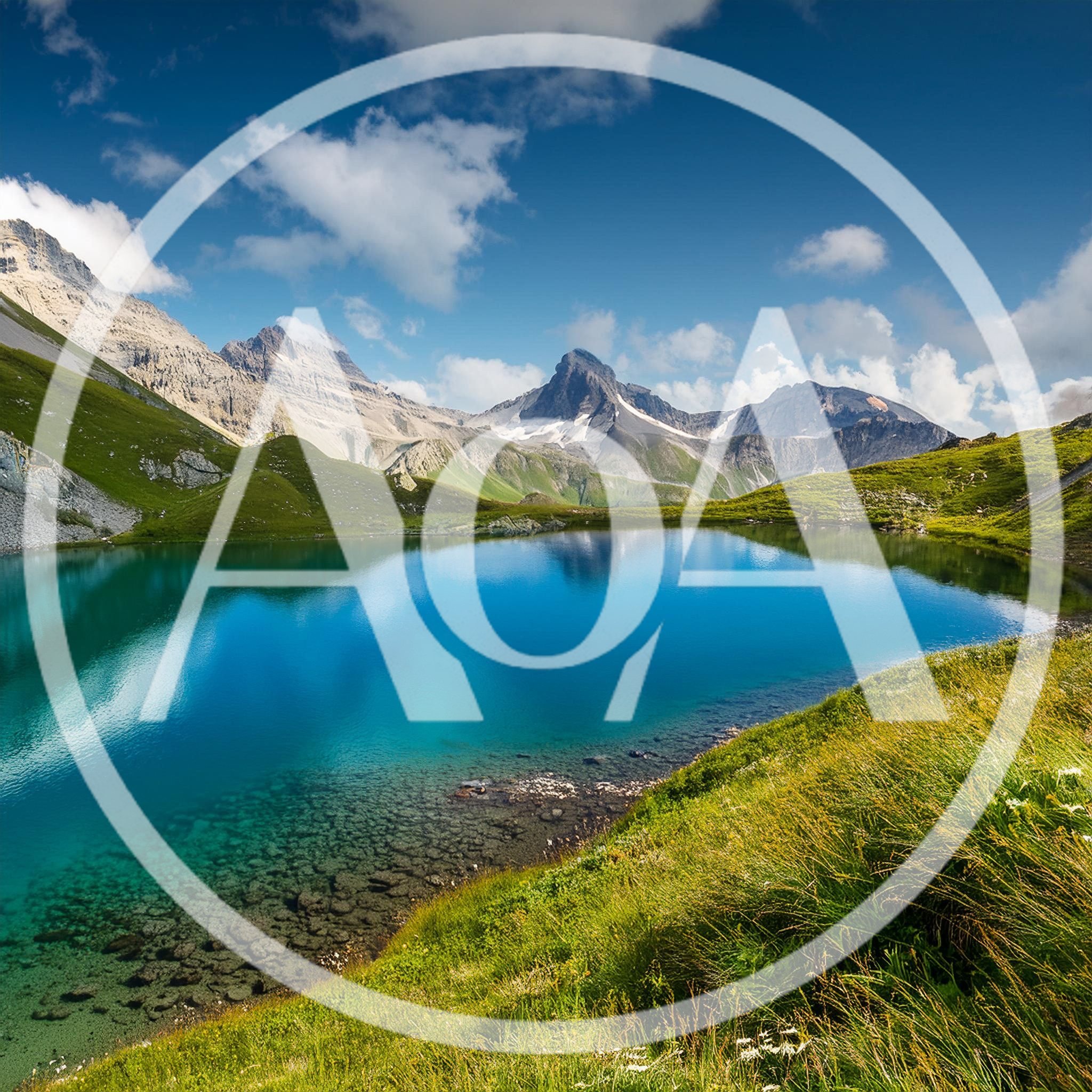 Alpine Lake With Turquoise Water And Mountain Peaks