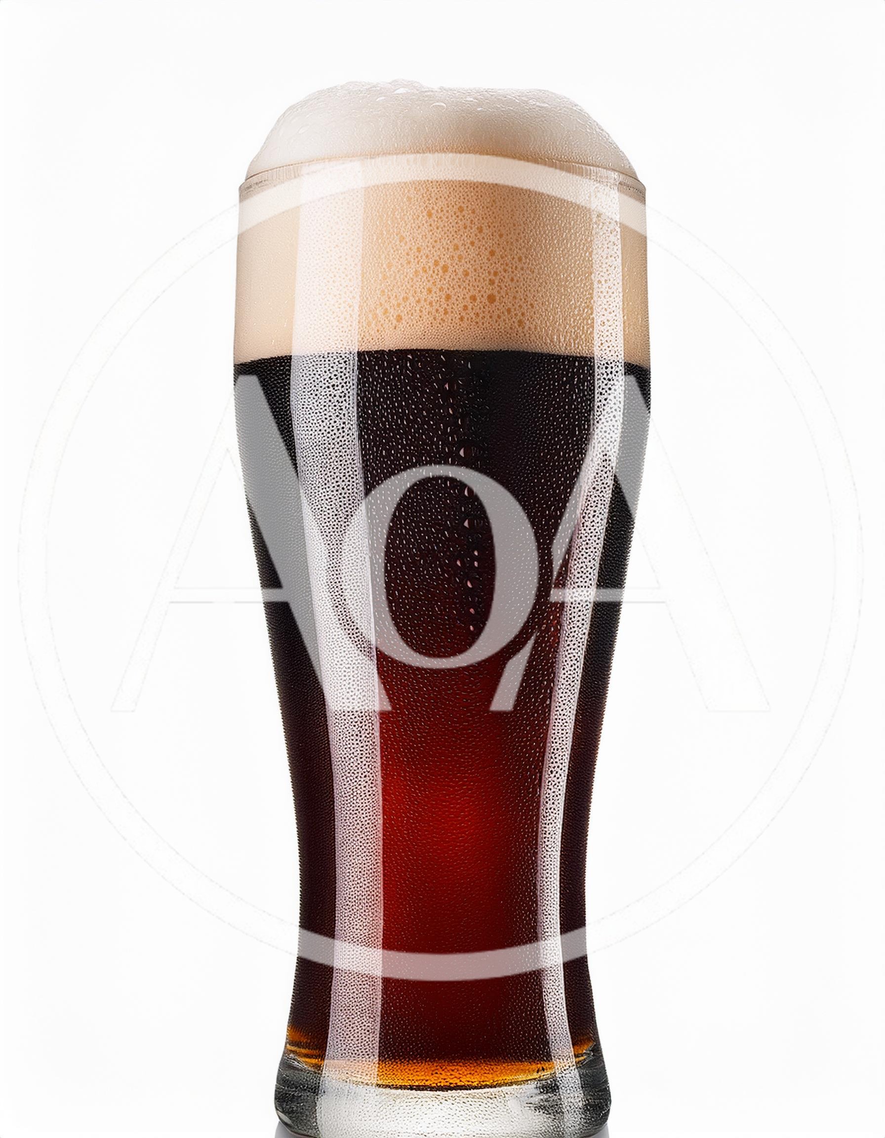 Glass Of Dark Beer With Thick Foam Head
