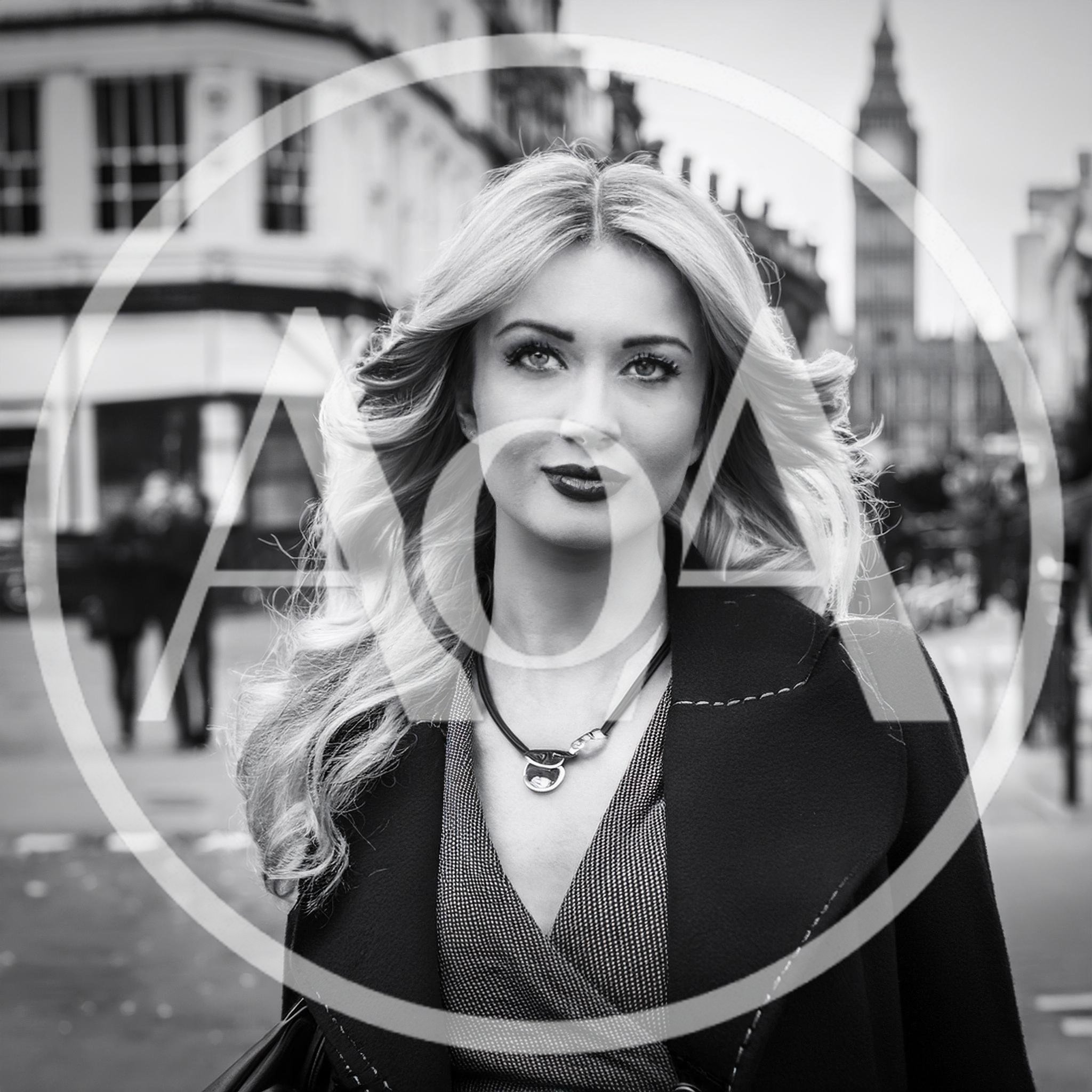 Elegant Blonde Woman Walking Near Big Ben London