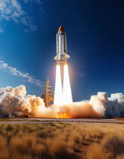 Space Shuttle Launching From Kennedy Space Center