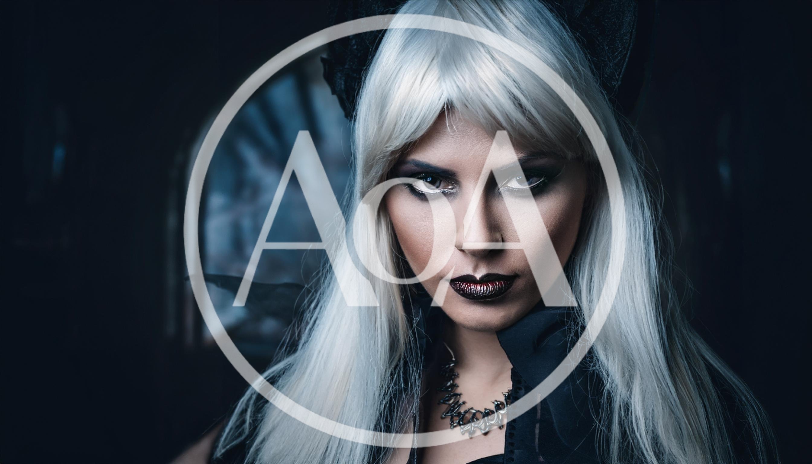 Portrait Of A Gothic Woman With White Hair