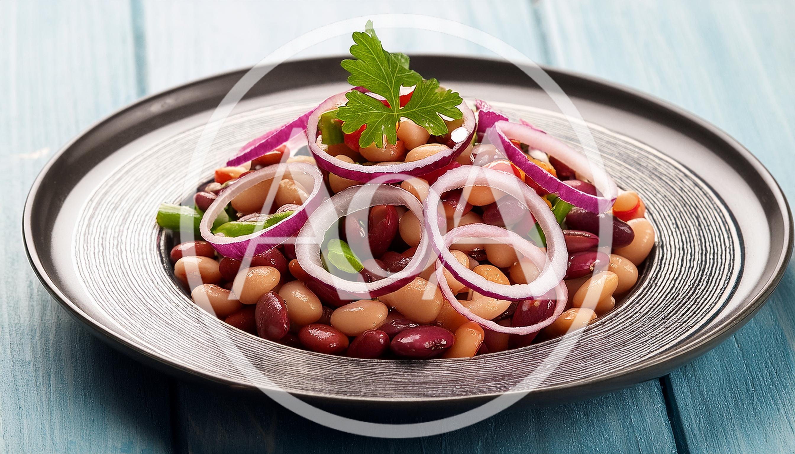 Three Bean Salad with Red Onion Rings