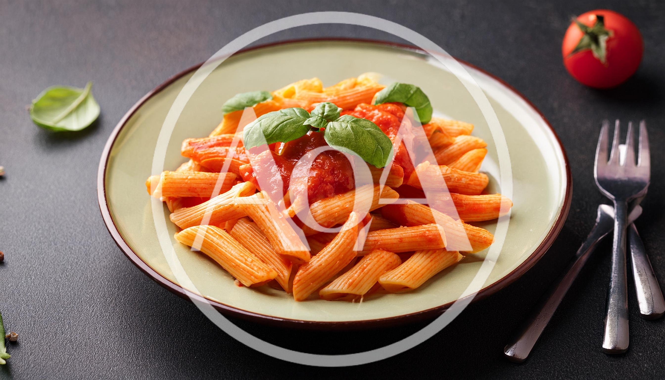 Penne Pasta With Tomato Sauce And Fresh Basil