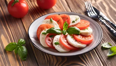 Caprese Salad With Fresh Tomatoes And Mozzarella