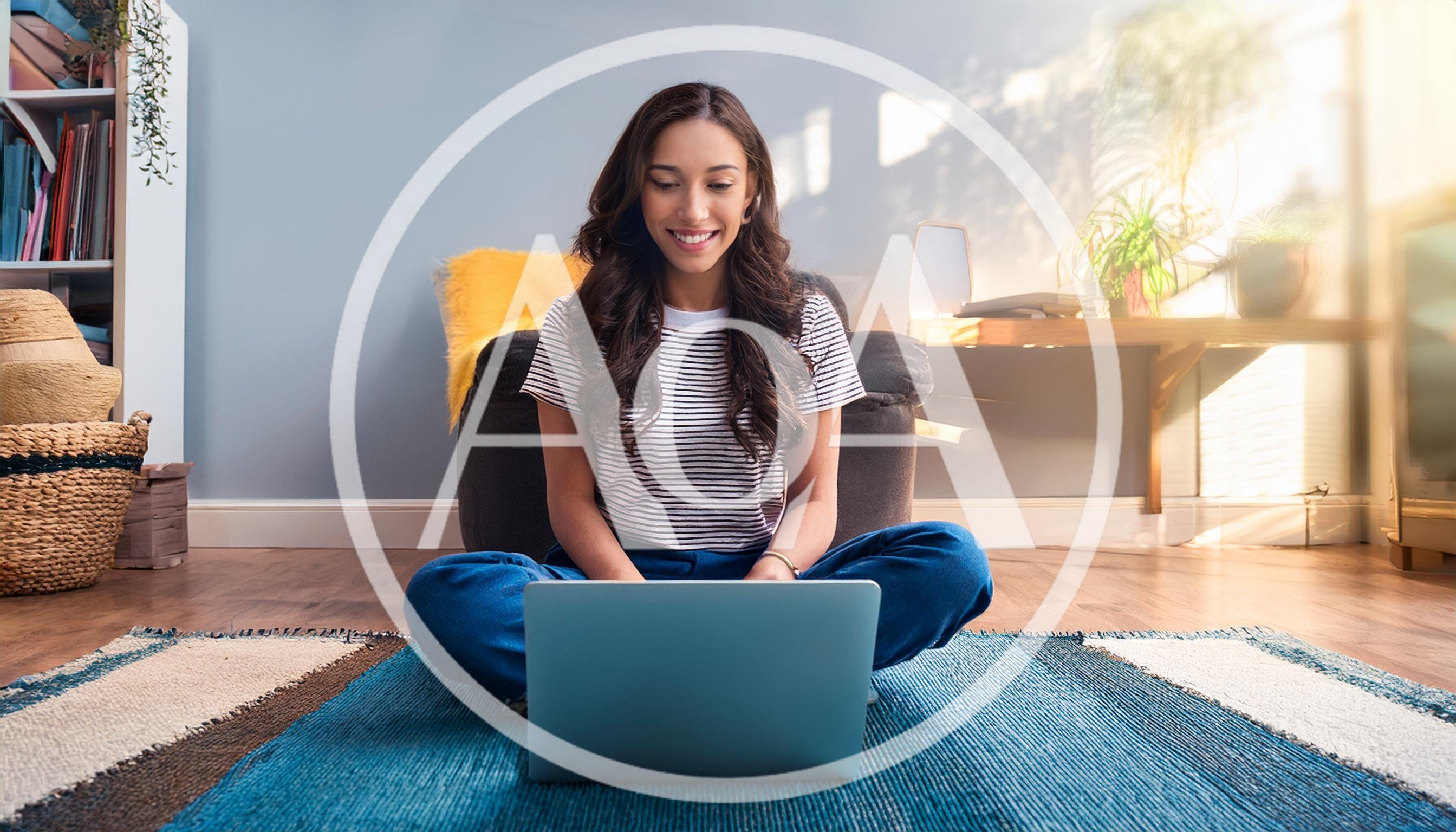 Young Woman Working On Laptop At Home