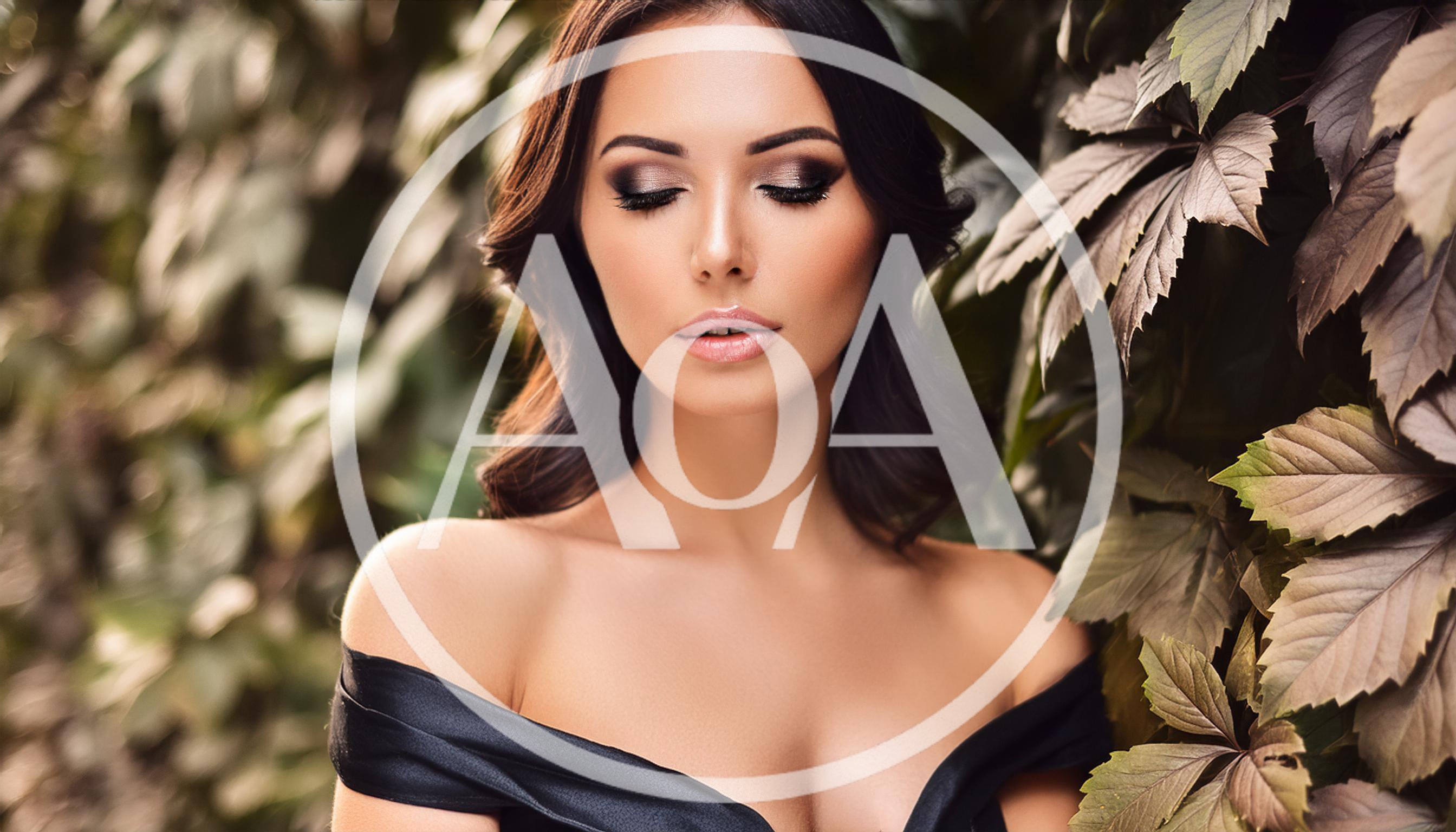 Beautiful Woman With Dark Hair Posing Outdoors
