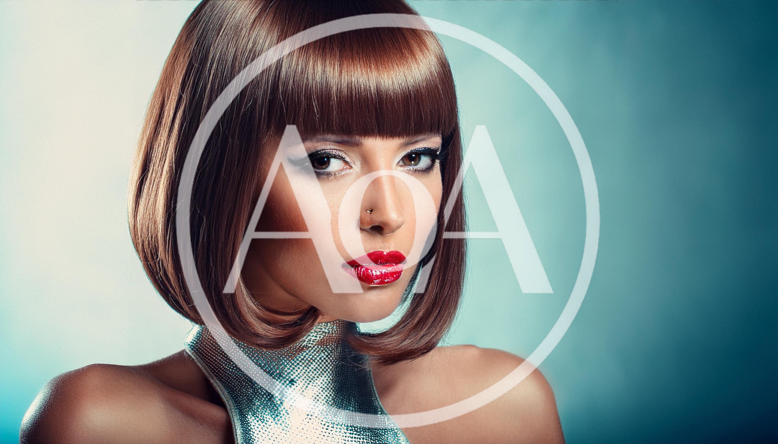 Portrait Of A Woman With A Shiny Bob Hairstyle