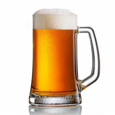Glass Mug Filled With Golden Beer And Foam