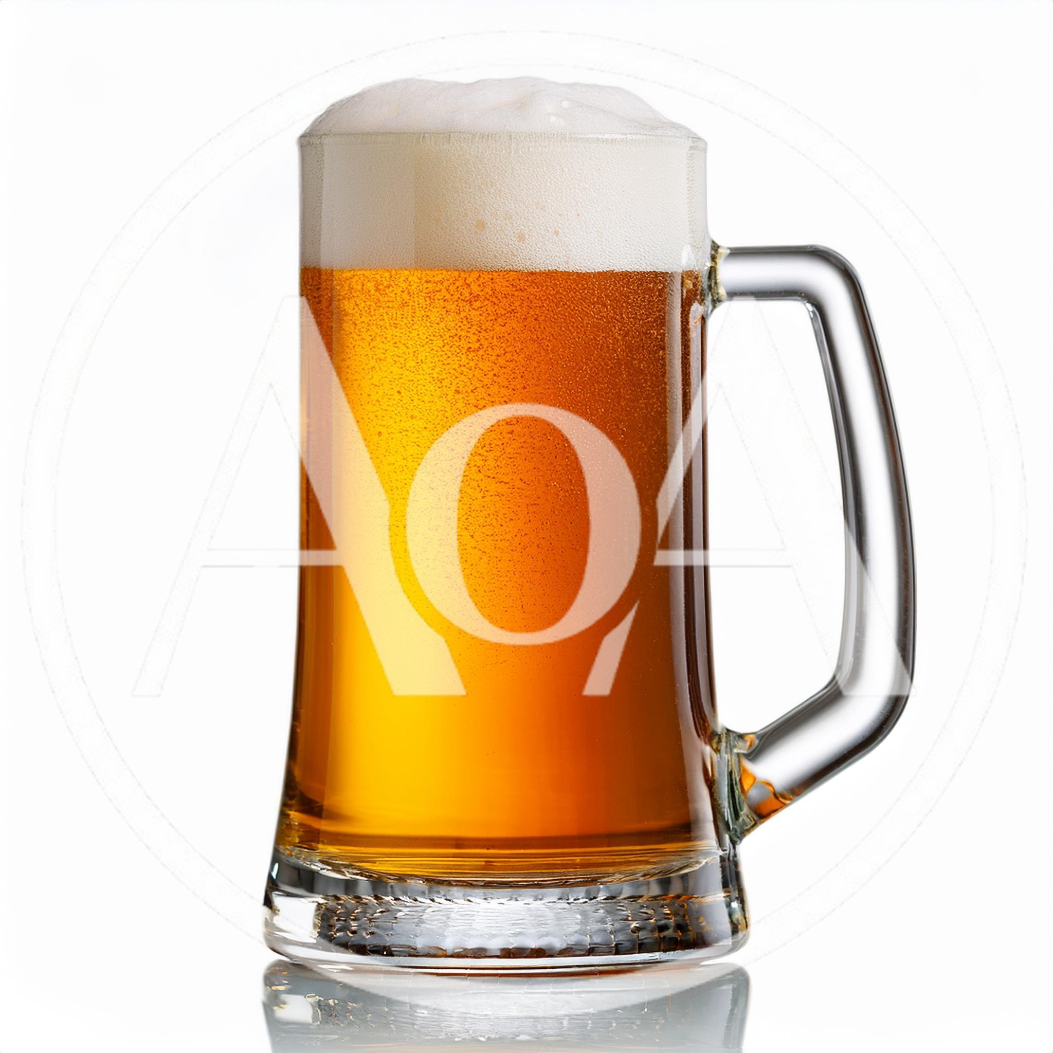 Glass Mug Filled With Golden Beer And Foam