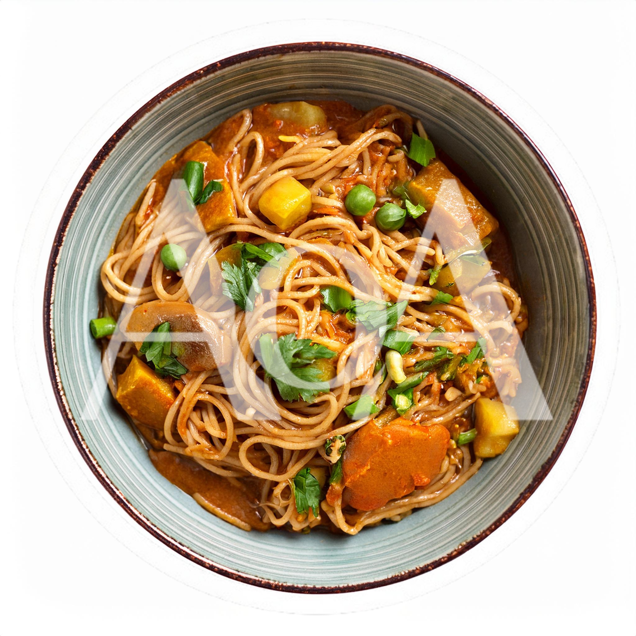 Bowl Of Vegetable Curry Noodles