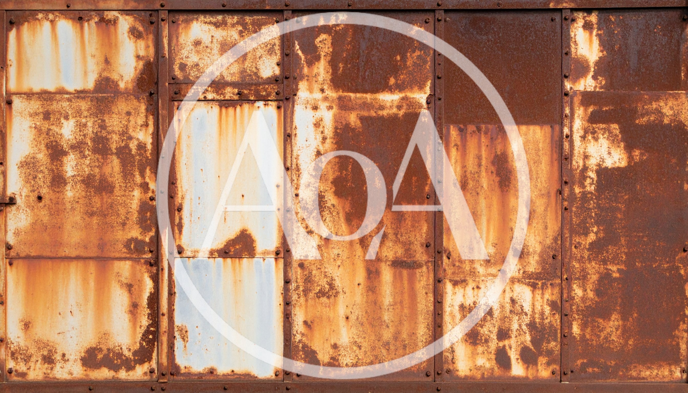 Weathered Industrial Metal Wall With Heavy Rust Texture