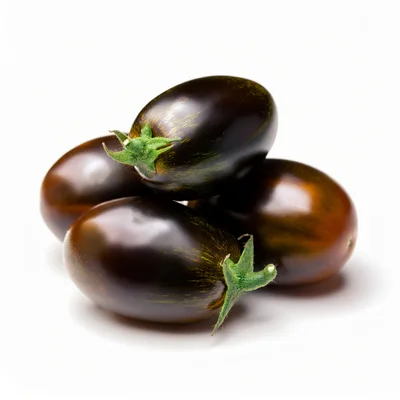 Group of Fresh Dark Purple Kumato Tomatoes
