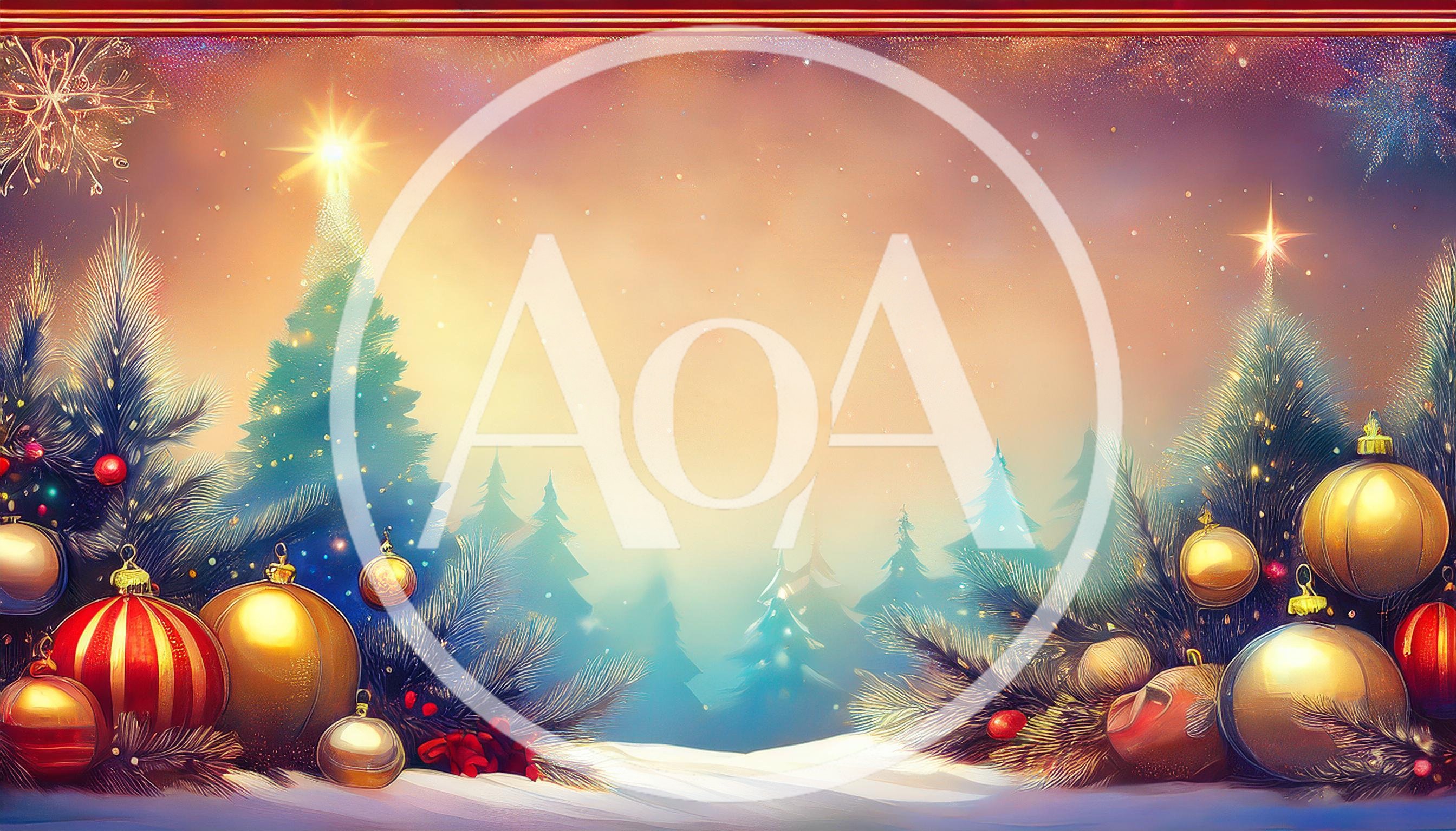 Christmas Tree Background With Ornaments And Snow