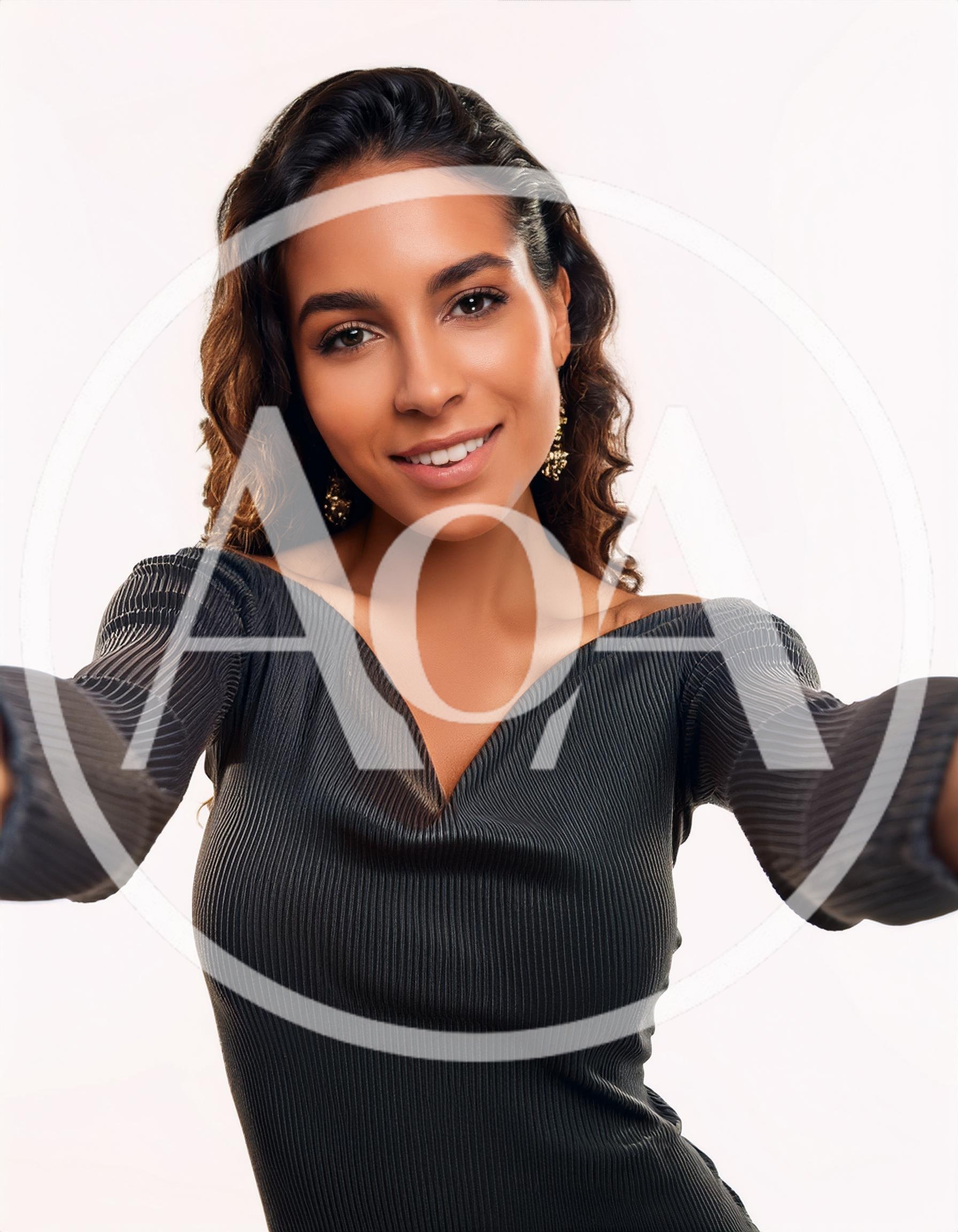 Young Woman Taking A Selfie In A Studio