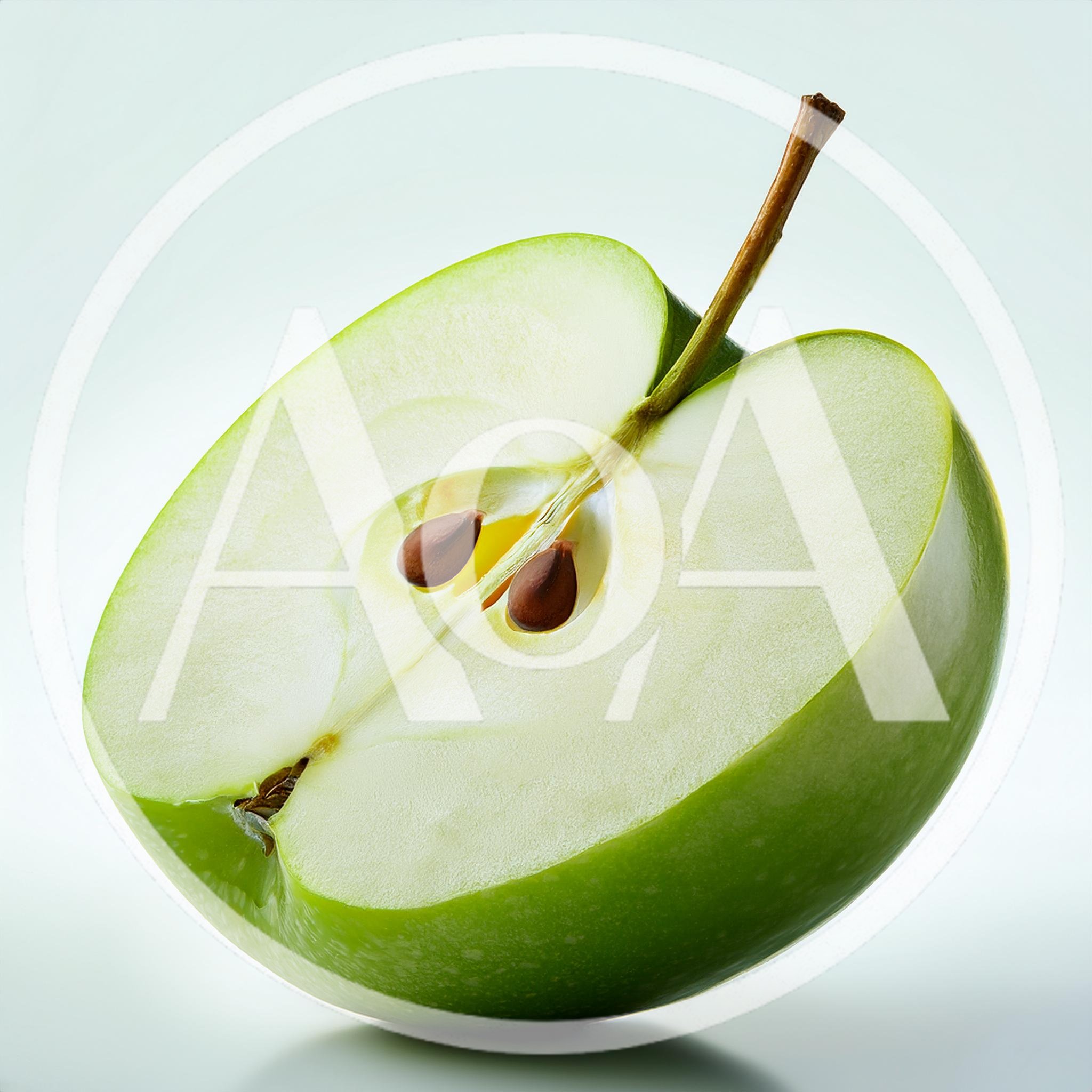 Half Of A Fresh Green Apple