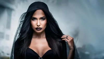 Portrait Of A Mysterious Woman In A Black Veil