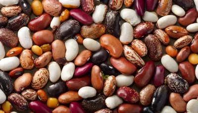 Assorted Dried Beans and Legumes Background