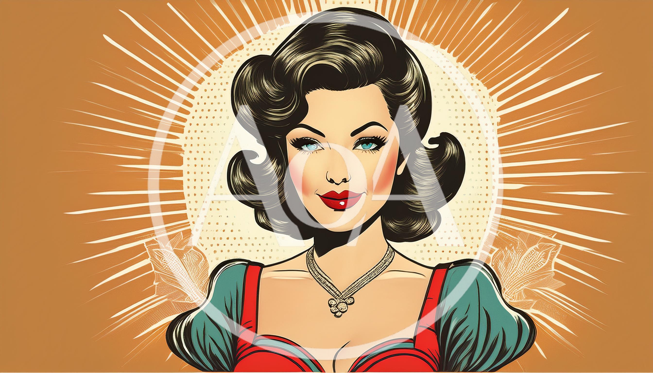 Vintage Pop Art Portrait Of A Glamorous Woman
