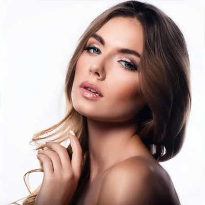 Portrait Of A Beautiful Young Woman With Professional Makeup