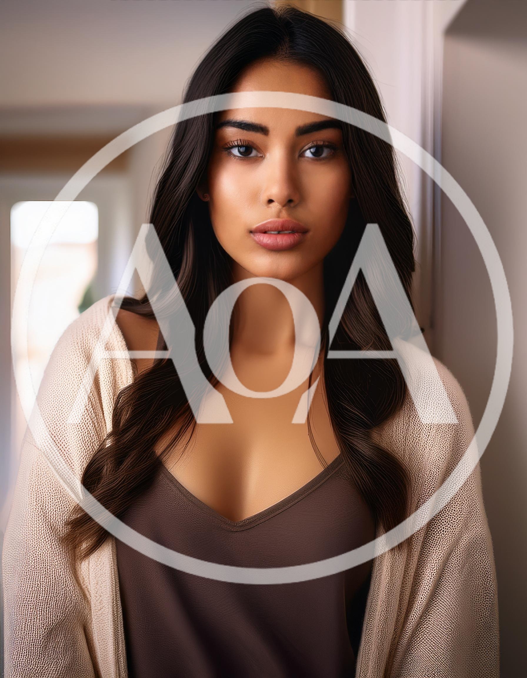Portrait Of A Young Woman In A Cardigan