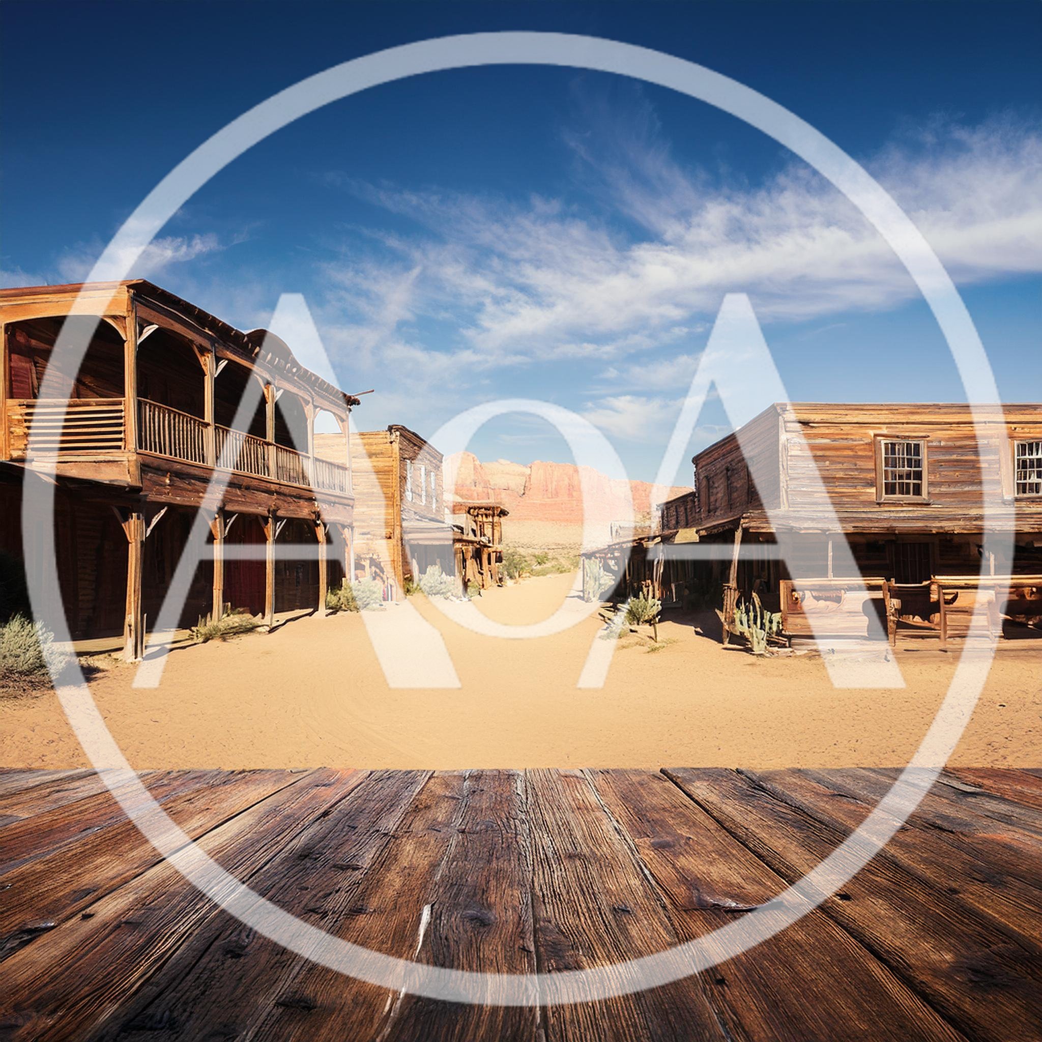 Old West Town Street With Wooden Foreground