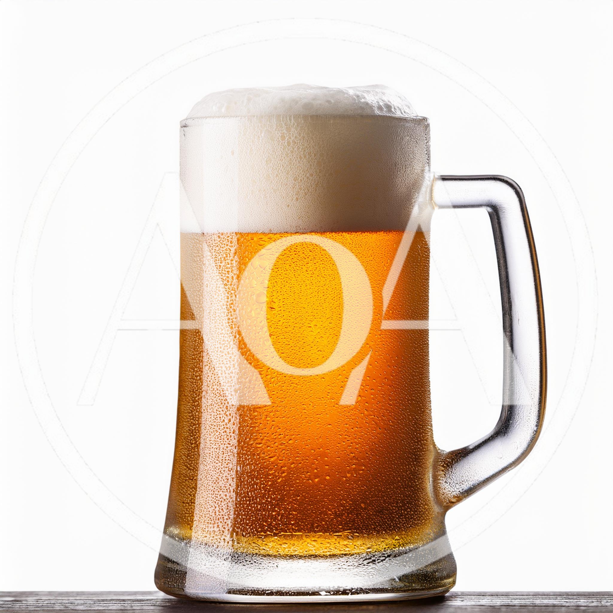 Cold Glass Mug Of Golden Beer With Frothy Head
