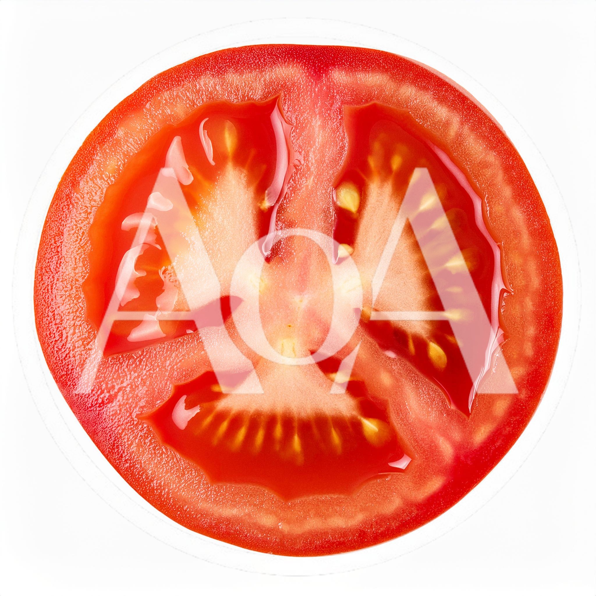 Fresh Red Tomato Slice Isolated On White Background