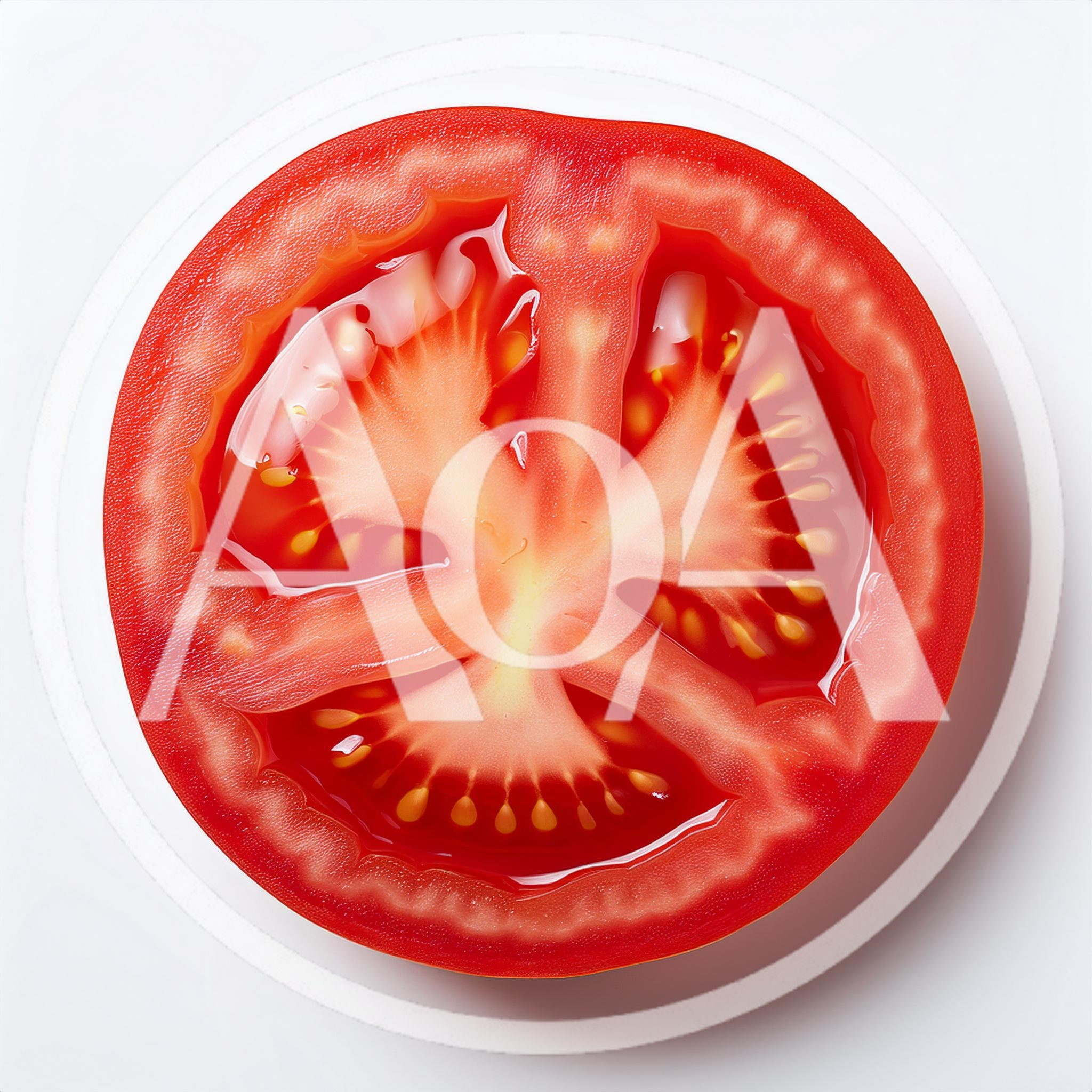 Cross Section Of A Fresh Red Tomato