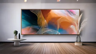Modern Abstract Art Painting In Minimalist Living Room