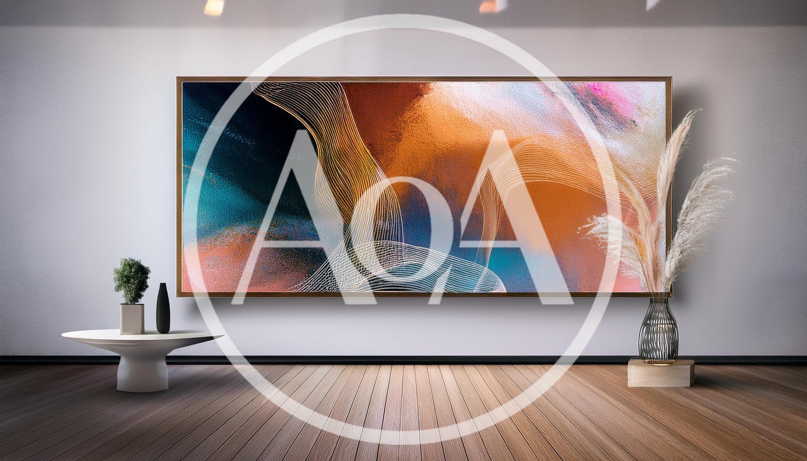 Modern Abstract Art Painting In Minimalist Living Room