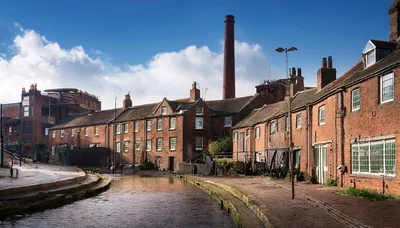 Historic Industrial Canal Side Buildings In England