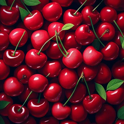 Fresh Ripe Red Cherries Background