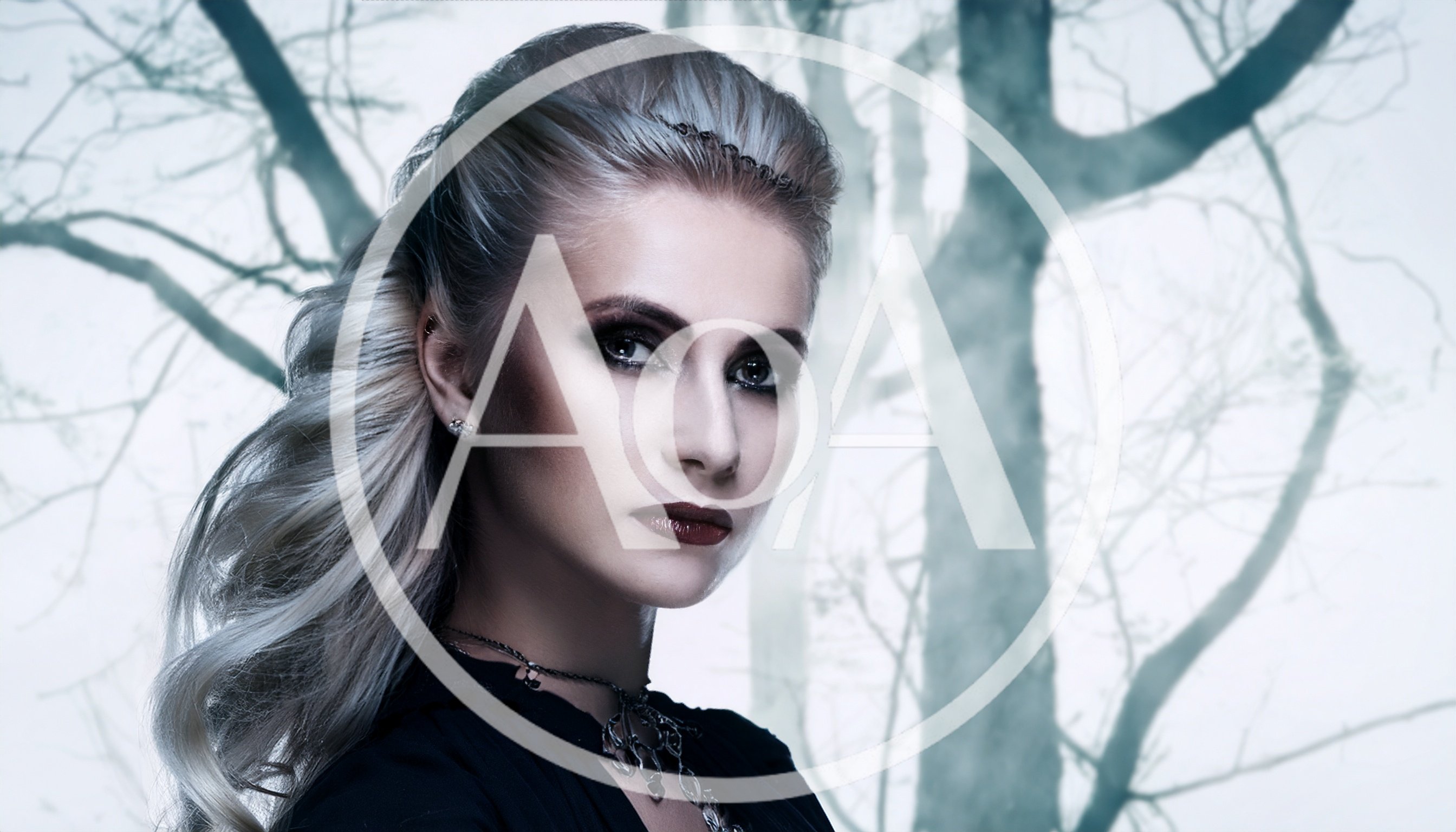 Portrait Of A Gothic Woman With Silver Hair