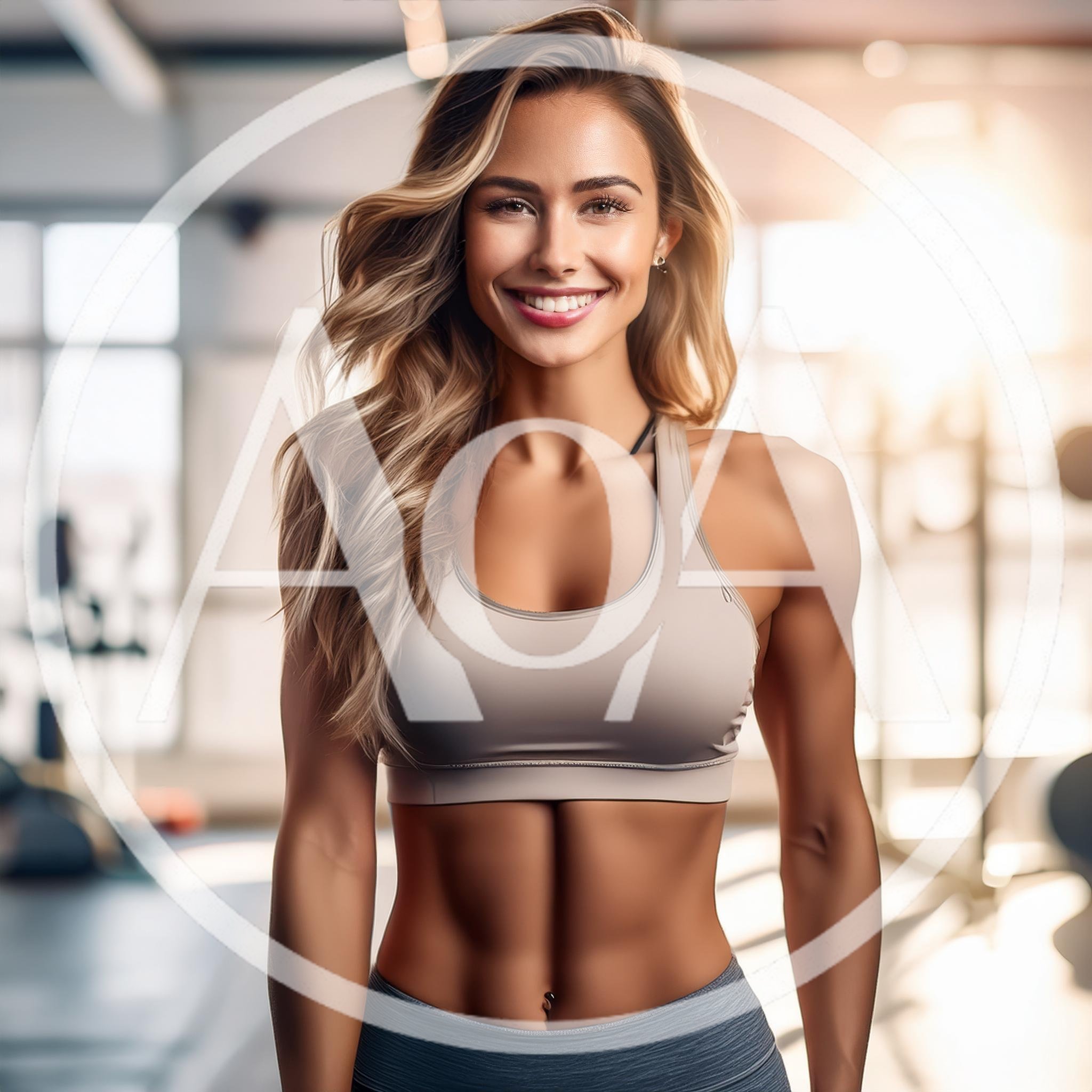 Fit Woman Smiling In A Modern Gym Setting