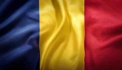 Waving Flag Of Chad With Fabric Texture